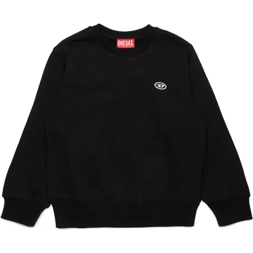 Sweatshirt mit Rundhalsausschnitt und gesticktem ovalen D-Logo - Diesel - Modalova