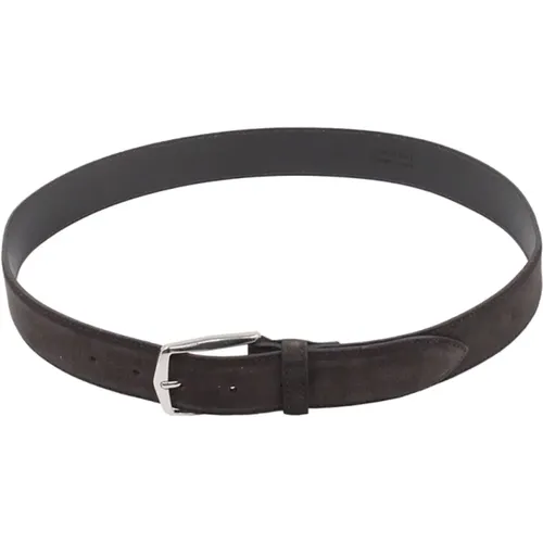 Dark Leather Belt with Buckle , male, Sizes: 105 CM, 100 CM, 95 CM - Dondup - Modalova