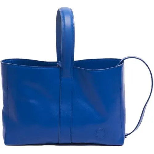 Kobaltblaue Lederhandtasche , Damen, Größe: ONE Size - Ines De La Fressange Paris - Modalova