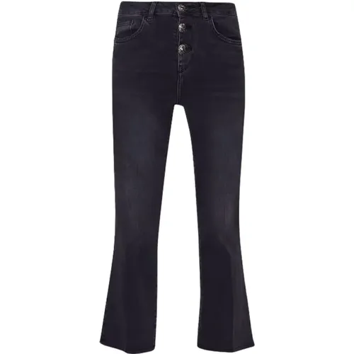 Schwarze Jeans mit hoher Taille und schmalem Bein , Damen, Größe: W27 - Liu Jo - Modalova