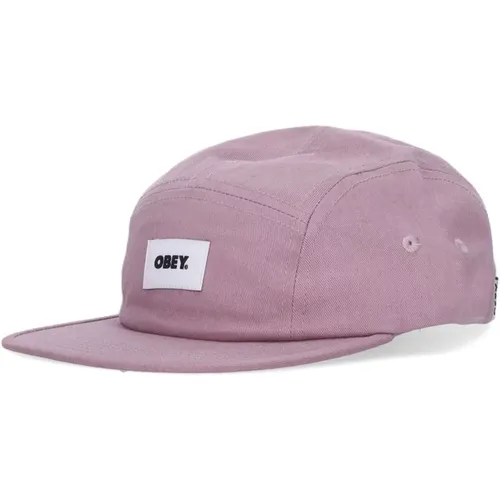 Caps, male, , Size: ONE SIZE Flat Visor Cap Bold Label Lilac - Obey - Modalova