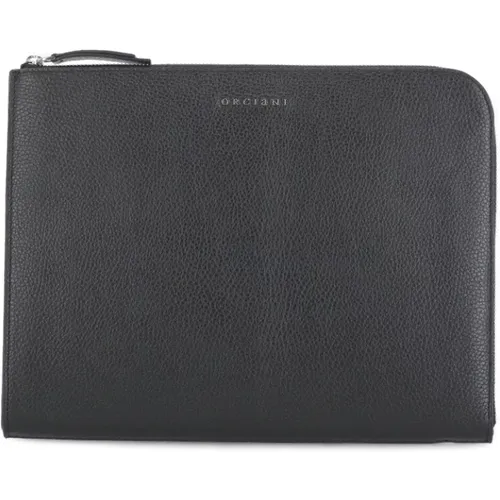 Laptop Bags & Cases, male, , Size: ONE SIZE Leather Document Holder with Pockets - Orciani - Modalova