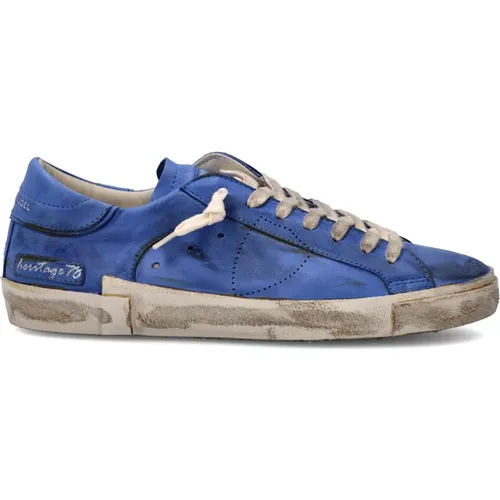 Blaue Tennisschuhe Herren Heritage 78 , Herren, Größe: 41 EU - Philippe Model - Modalova