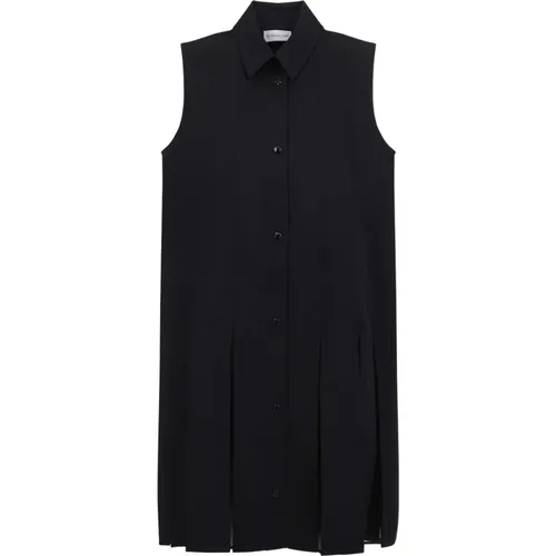 Shirt Dresses, female, , Size: 2XS Cotton & Silk Mini Shirt Dress - Moncler - Modalova