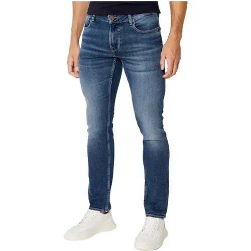 Casual Slim Fit Blaue Denim Jeans , Herren, Größe: W32 - Guess - Modalova