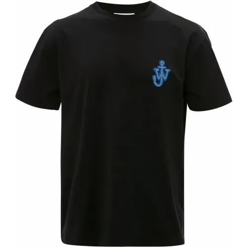 Anker Logo Patch T-shirt Schwarz , Herren, Größe: 2XS - JW Anderson - Modalova