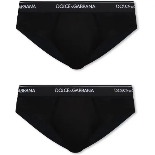 Logo-Slips 2er-Pack , Herren, Größe: L - Dolce & Gabbana - Modalova