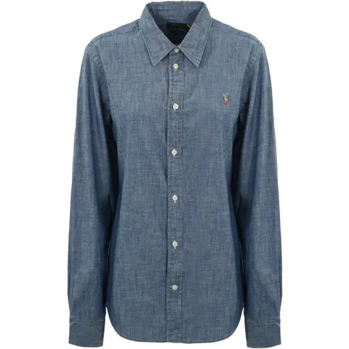 Denim Shirt Long Sleeve Button Closure Embroidered Logo Regular Fit , female, Sizes: 2XL, L, S, XL - Ralph Lauren - Modalova