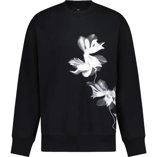 Sweatshirt mit Blumenprint Logo , Herren, Größe: L - Y-3 - Modalova