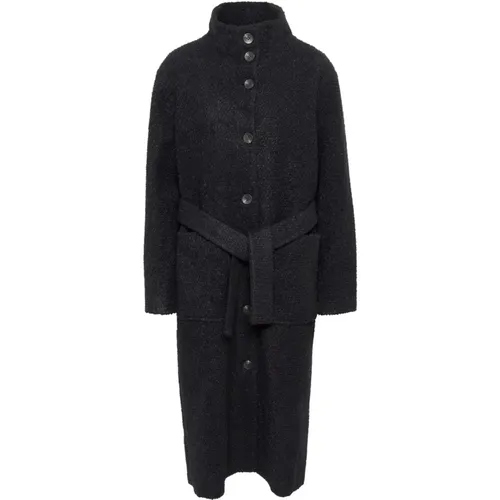 Belted Coats, female, , Size: XL Long Wool Coat in - Saint Tropez - Modalova