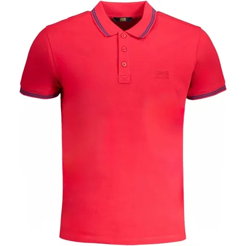 Rotes Poloshirt Mit Kurzen Ärmeln Besticktes Logo , Herren, Größe: L - Cavalli Class - Modalova