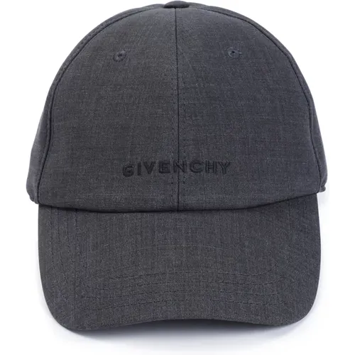 Grey Wool Logo Baseball Cap , male, Sizes: ONE SIZE - Givenchy - Modalova