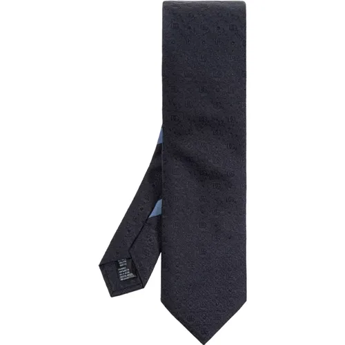 Ties, male, , Size: ONE SIZE Silk tie with monogram - Dolce & Gabbana - Modalova