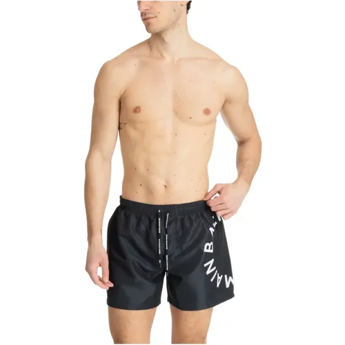 Mid Waist Swim Shorts with Drawstring Closure , male, Sizes: L - Balmain - Modalova