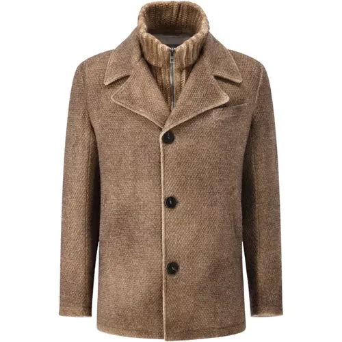 Blazers, male, , Size: L Wool Short Coat - Gimo's - Modalova