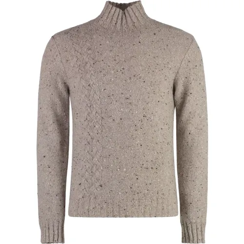 Heather Cashmere Turtleneck Sweater , Herren, Größe: M - Malo - Modalova