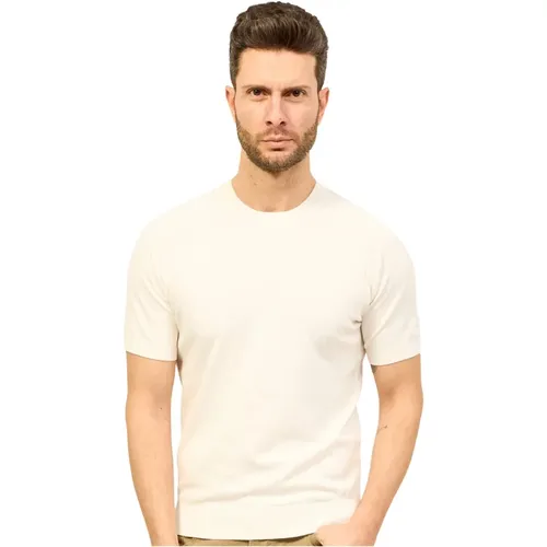 Weißes Kurzarm-Baumwoll-T-Shirt - Gran Sasso - Modalova