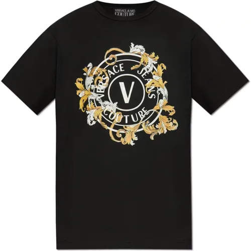 T-Shirts, male, , Size: L T-shirt with print - Versace Jeans Couture - Modalova