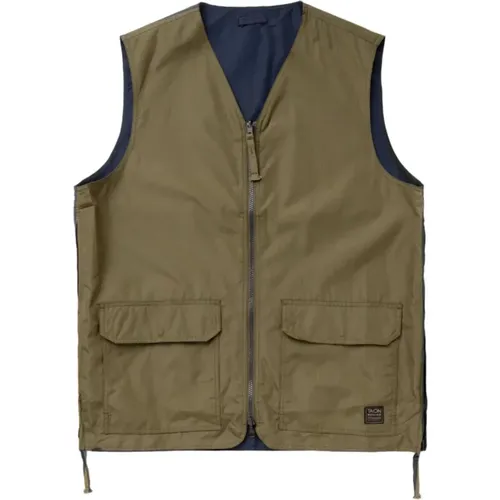 Olive Down Vest , male, Sizes: M - Taion - Modalova