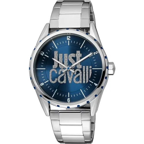 Watches, male, , Size: ONE SIZE Men's Silver Quartz Analog Watch - Just Cavalli - Modalova