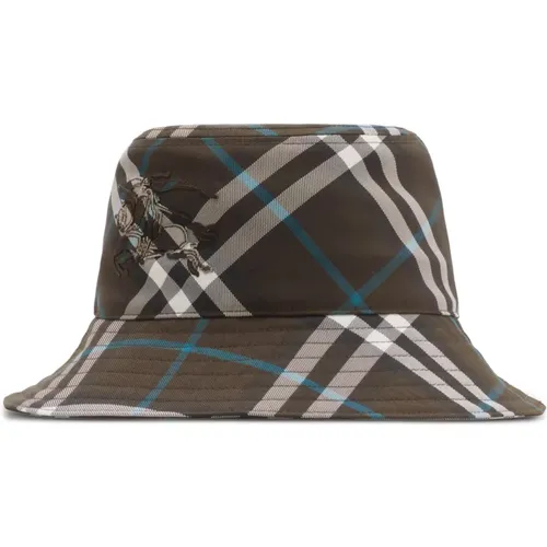 Hats, male, , Size: M Stylish Check Bucket Hat for Men - Burberry - Modalova