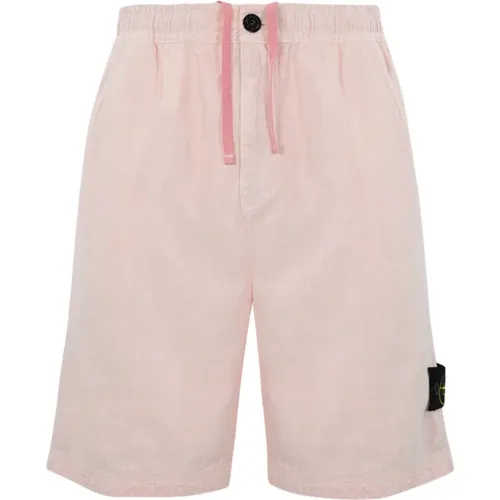 Linen Bermuda Shorts , male, Sizes: W30, M, W33, W31, S - Stone Island - Modalova