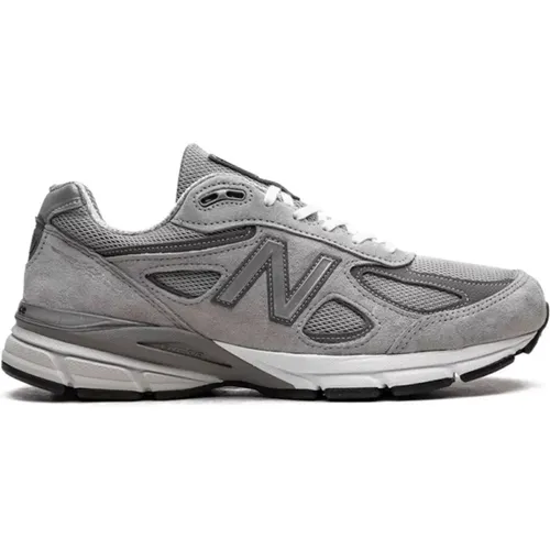 Sneakers, male, , Size: 7 US Grey Mesh Sneakers with Round Toe - New Balance - Modalova