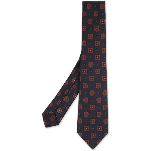 Ties, male, , Size: ONE SIZE Silk Geometric-Floral Tie - Kiton - Modalova