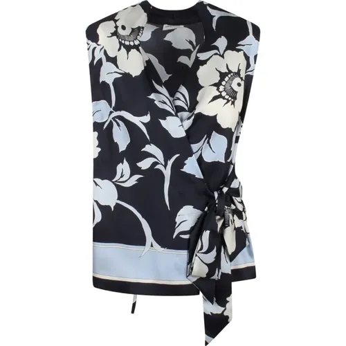 Floral Printed Silk Twill Shirt , female, Sizes: XS, L, S - P.a.r.o.s.h. - Modalova