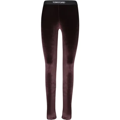 Braune Samtleggings Luxus Hose - Tom Ford - Modalova