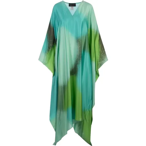 Green Silk Caftan Dress , female, Sizes: ONE SIZE - Gianluca Capannolo - Modalova