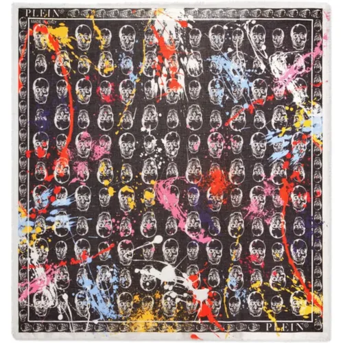 Winter Scarves, unisex, , Size: ONE SIZE Silk scarf with multicolor all-over print - Philipp Plein - Modalova