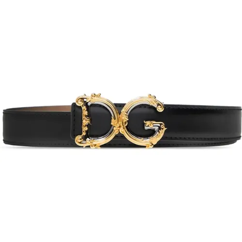 Belts, female, , Size: 80 CM Leather belt - Dolce & Gabbana - Modalova