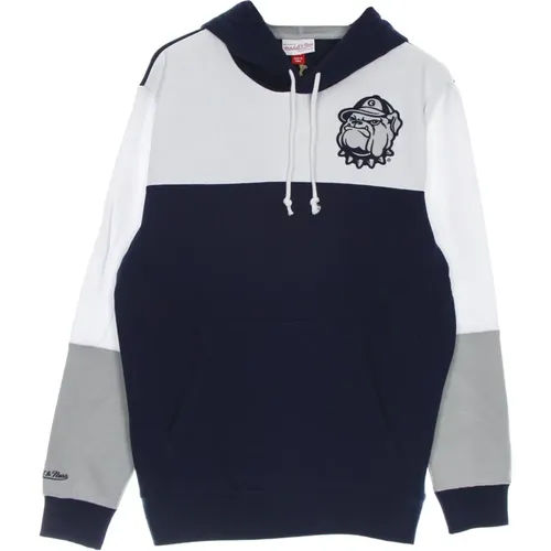 Hoodies, male, , Size: S Georgetown Hoyas Hoodie Navy/White - Mitchell & Ness - Modalova