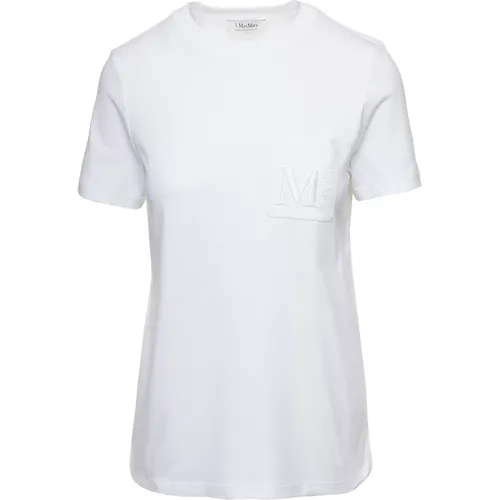 Weiße Lecito T-Shirt - Modischer Stil , Damen, Größe: M - Max Mara - Modalova