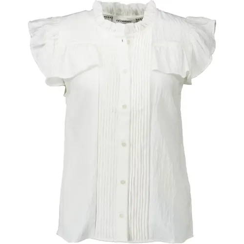 Ruffle Top with Pintuck , female, Sizes: L, S, XL, M - Co'Couture - Modalova