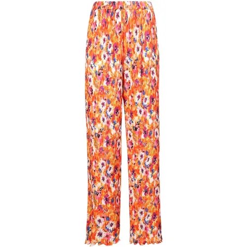 Wide Trousers, female, , Size: 2XS Floral print wide trousers - Msgm - Modalova