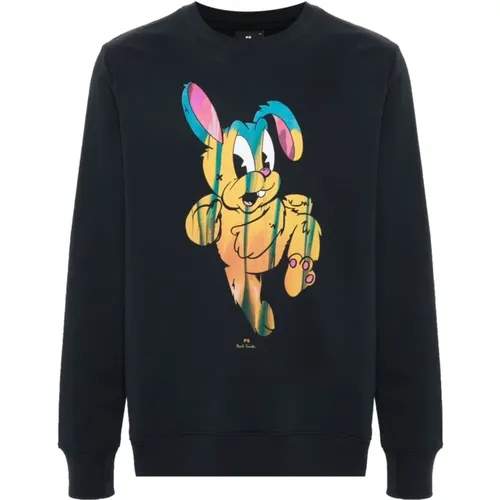 Bunny Print Crew Neck Sweater , male, Sizes: 2XL, L, M - PS By Paul Smith - Modalova