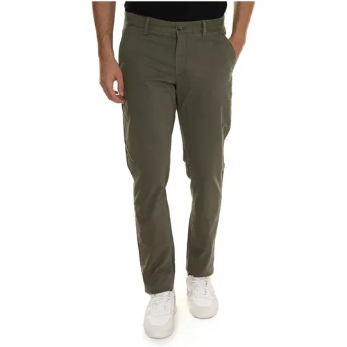 Chinos, male, , Size: W40 Cotton Chino Pants with Logo Detail - Gant - Modalova