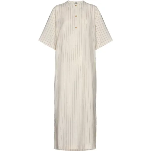 Gestreiftes Midi-Tunika-Kleid mit Taschen , Damen, Größe: 2XS - TotêMe - Modalova