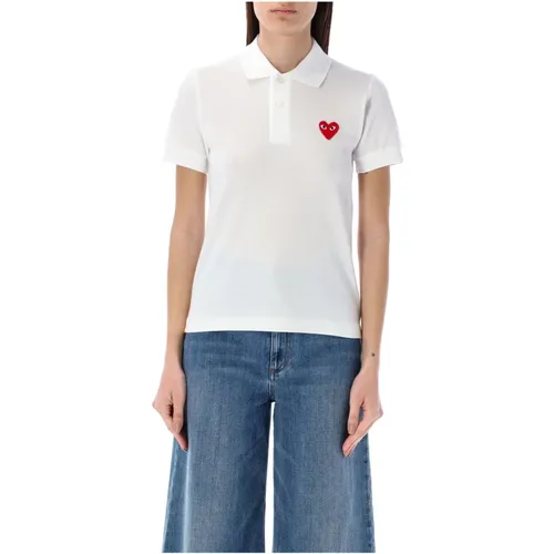 Red Heart Polo Shirt , female, Sizes: L, M - Comme des Garçons - Modalova