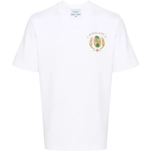 Weiße Tennis Club T-shirts und Polos,Klassische Crew Neck Bedruckte T-Shirts und Polos - Casablanca - Modalova