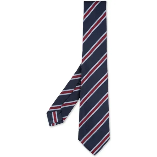 Ties, male, , Size: ONE SIZE Silk Regimental Tie with Stripes - Kiton - Modalova