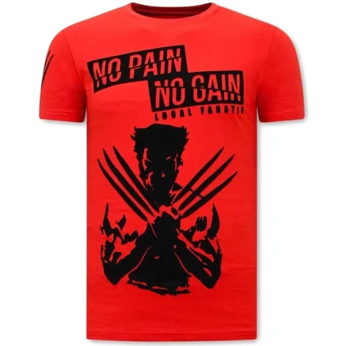 Wolverine X Man T-Shirt mit Druck , Herren, Größe: 2XL - Local Fanatic - Modalova