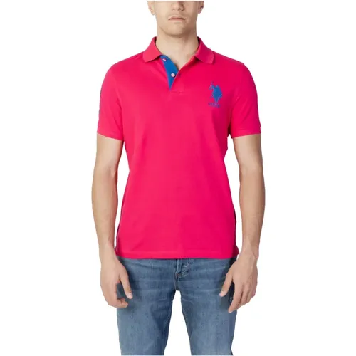 Fuchsia Plain Polo Shirt , Herren, Größe: XL - U.s. Polo Assn. - Modalova
