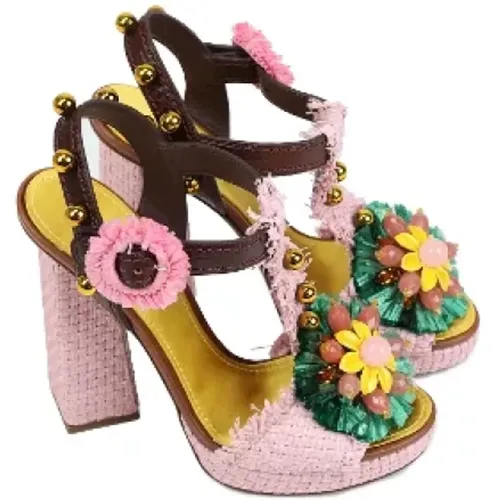 Pre-owned Leather sandals , female, Sizes: 3 1/2 UK - Dolce & Gabbana Pre-owned - Modalova