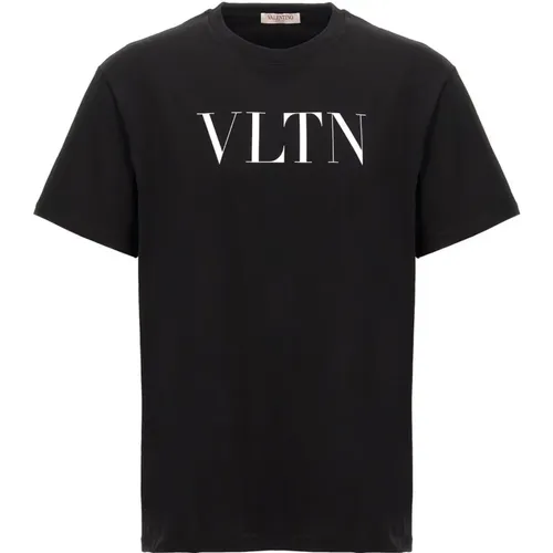 T-Shirts, male, , Size: M Vltn Print Crew Neck T-shirt - Valentino Garavani - Modalova