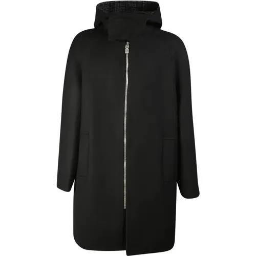 Oversized Hooded Coat with Visible Zip , male, Sizes: L, XL - Givenchy - Modalova