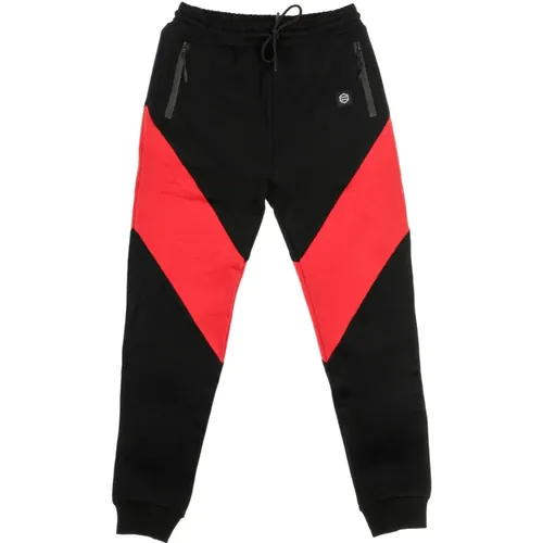 Sweatpants, male, , Size: XL Men's Fleece Tracksuit Pants /Red - Dolly Noire - Modalova