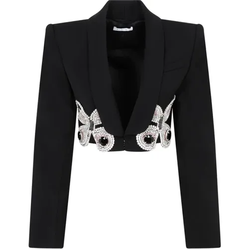 Blazers, female, , Size: 2XS Embroidered Butterfly Cropped Blazer - Area - Modalova